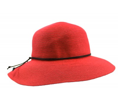 Wide brim hat - Anna - red - travel hat