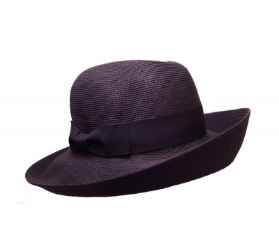 Wide brim - Bonnie - in black - travel hat