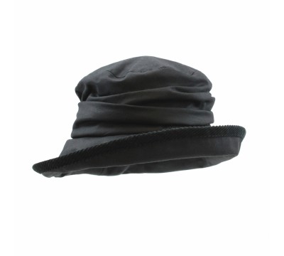 Rain hat - Eveline - black wax