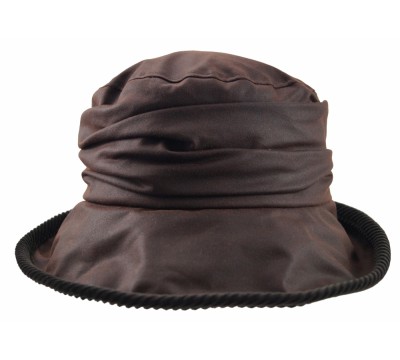 Rain hat -  Eveline - brown wax
