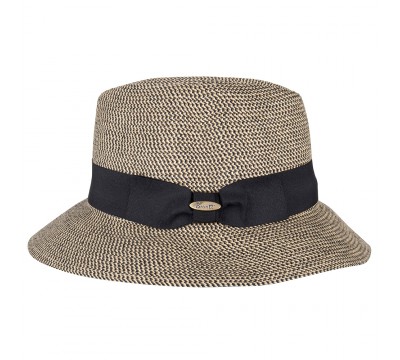 Fedora hat - Josephine - black/camel melange - travel hat