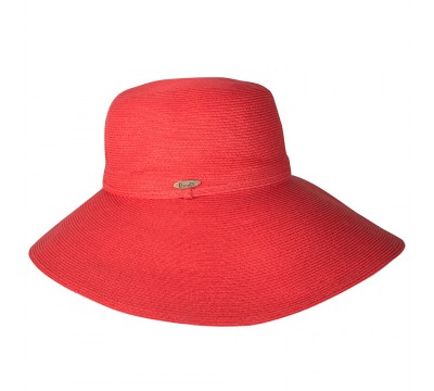 Wide Brim hat -Melina - coral - travel hat
