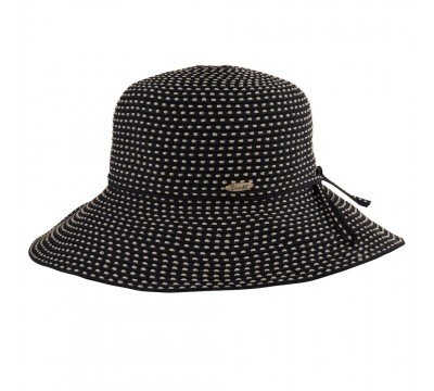 Wide brim - Vicky -black/ natural - travel hat