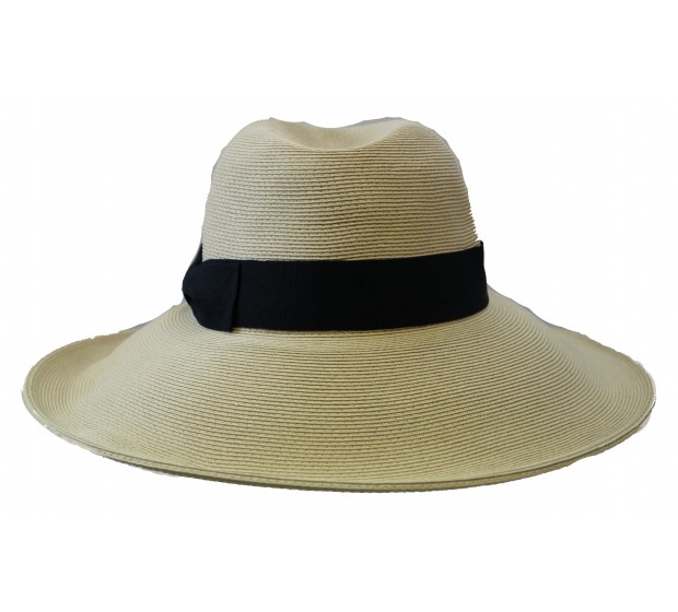 Bronté Wide brim hat - Jacqueline - natural/black
