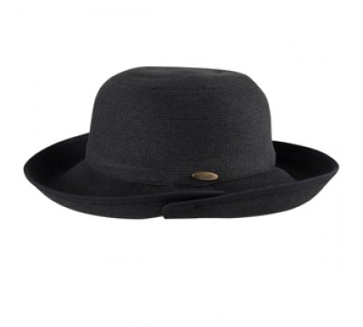 Wide brim hat - Irene - black - travel hat