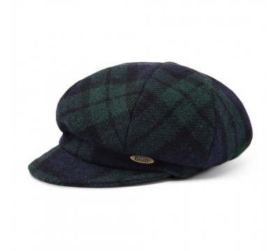 Cap - Romee - Harris Tweed - black/green/blue