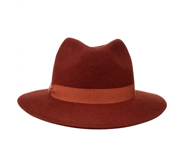 Bronté Fedora hat - Cleo Ribbon - Rust Brown