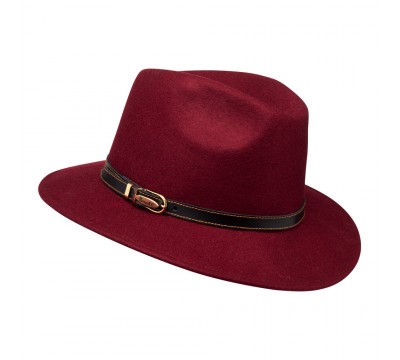 Fedora hat - Cleo - Burgundy red