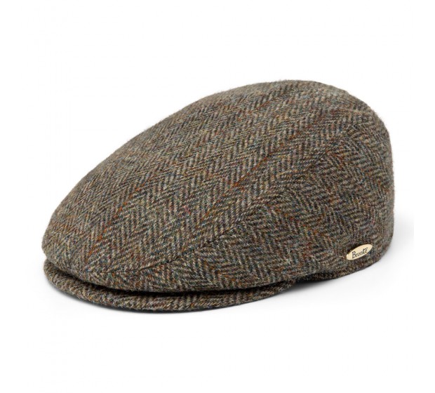 Bronté Cap - Mark- brown/cognac/green - Harris Tweed