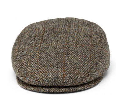 Cap - Mark- brown/cognac/green - Harris Tweed