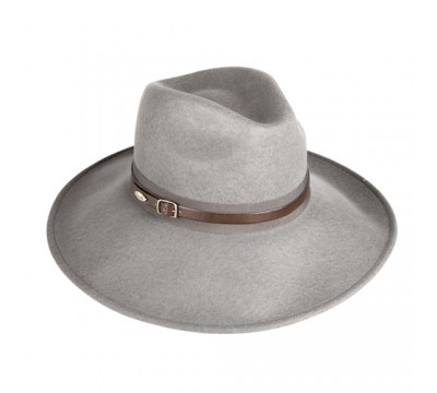 Fedora hat - Frederique -  light grey mix