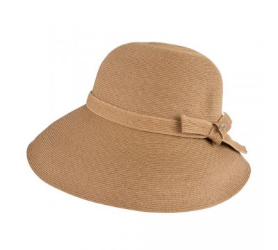 Wide brim hat - Joanna - camel - travel hat