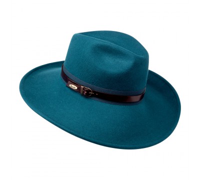 Fedora hat - Frederique - teal blue