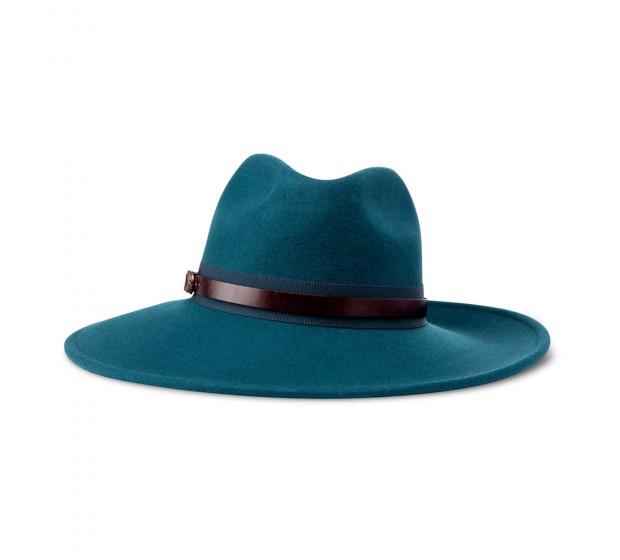 Bronté Fedora hat - Frederique - teal blue