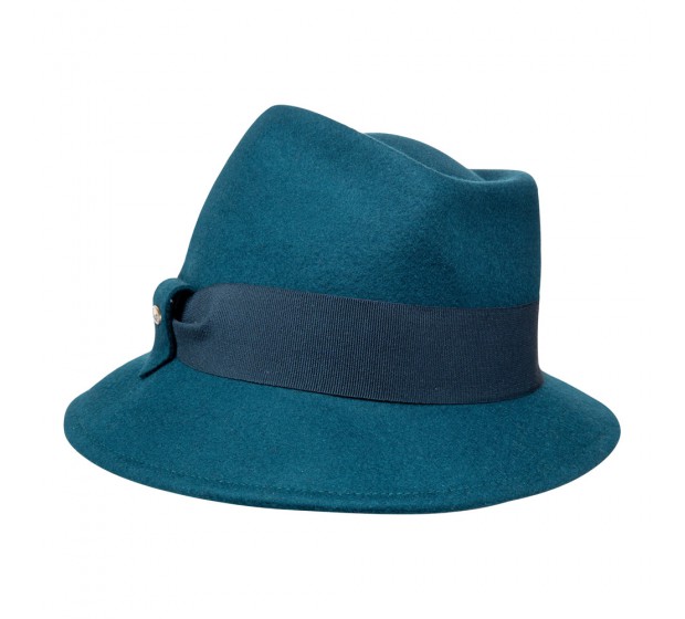 Trilby hat - Jade - teal green
