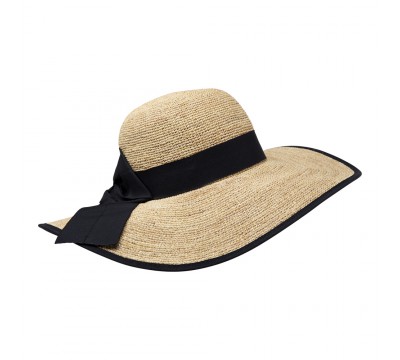 Wide brim hat - Mandy - natural/black