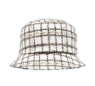 Bucket hat -  Matt - white/black Linton Tweed