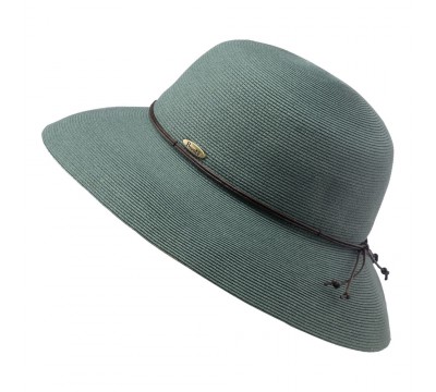 Wide brim hat - Anna - green- travel hat